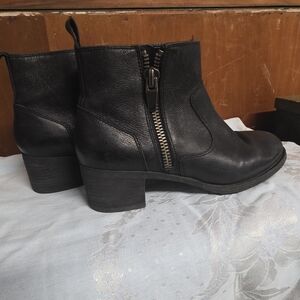 Grace Black Leather Side-Zip Ankle Booties